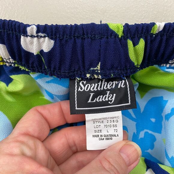 Vintage Southern Lady Long Skirt Women Large Floral Maxi Cottagecore Modest Blue - Picture 7 of 9